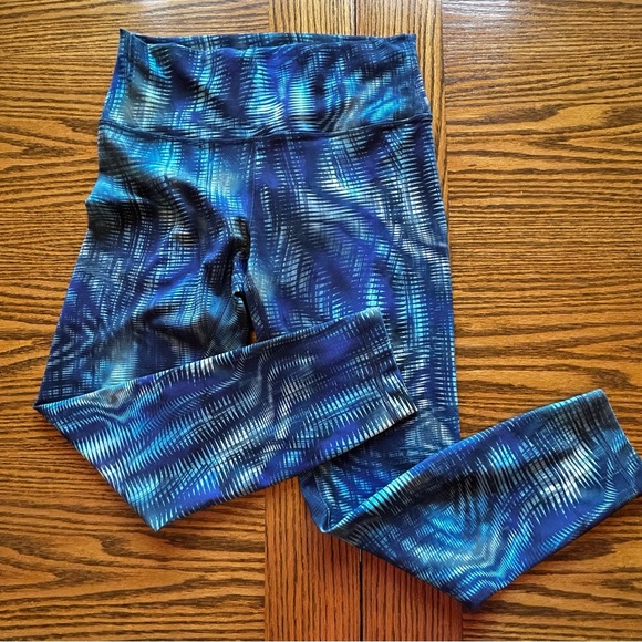 Lululemon Invigorate High Rise Flux Blue Multi Leggings Key Pocket Size 10 - Picture 3 of 10